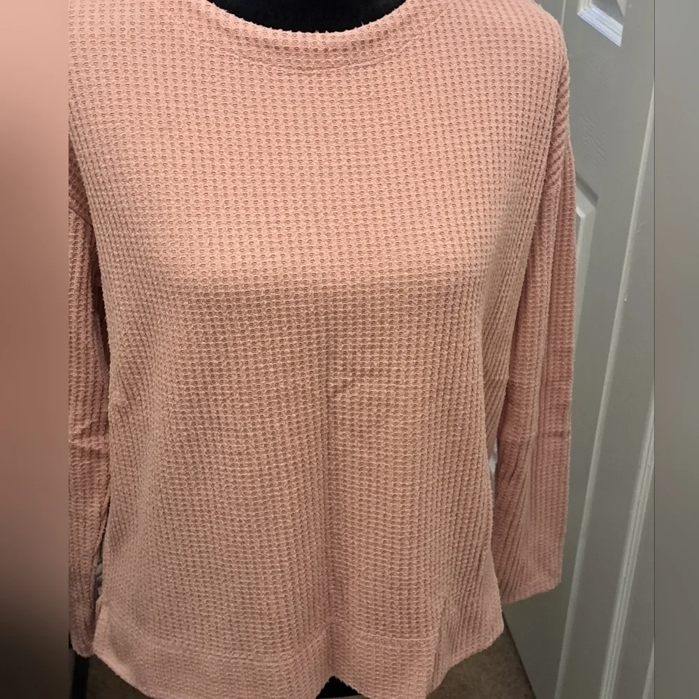 COPY - Splendid Blush Colored Waffle Knit Top Size S/CH - Picture 1 of 7